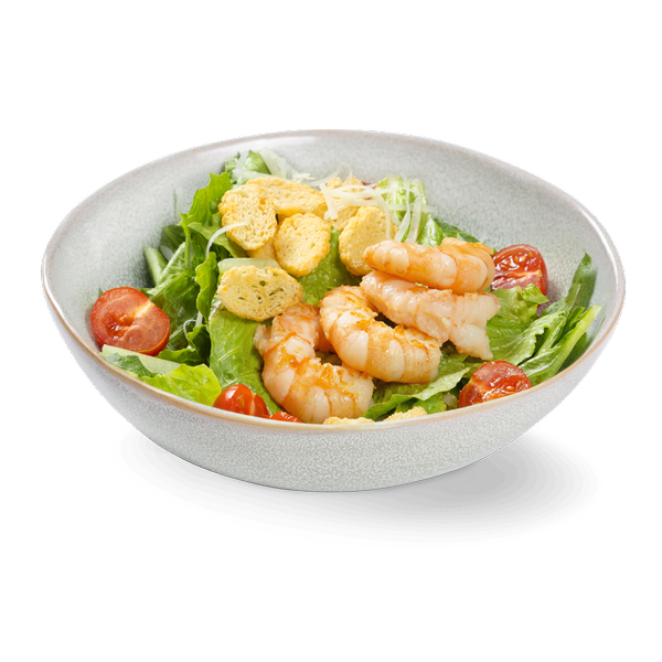 салат Цезарь с креветками