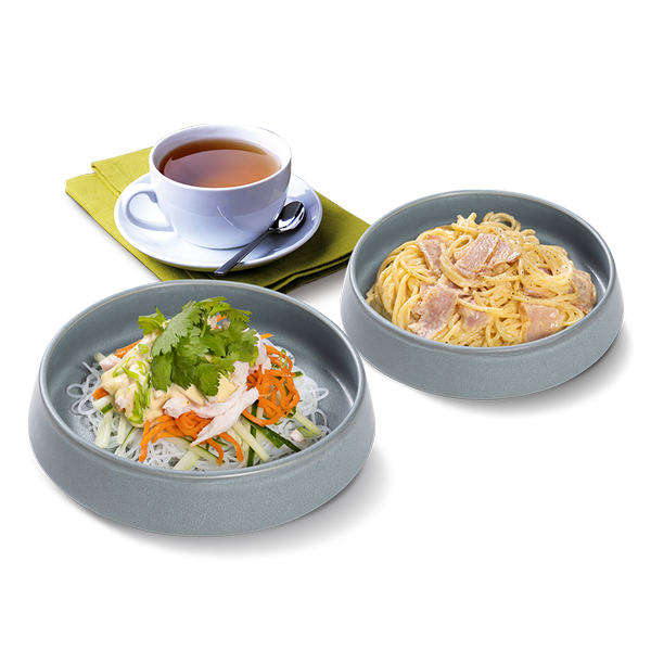 2 блюда (салат + горячее) + напиток