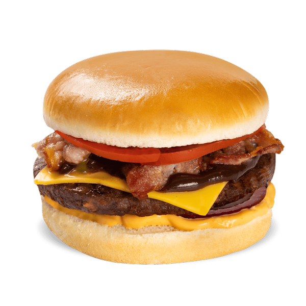 Бургер с жареным беконом