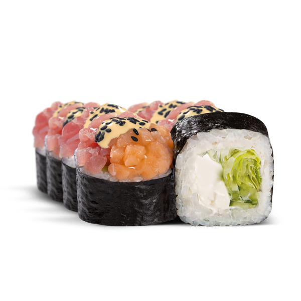 ролл Тартар с тунцом и лососем