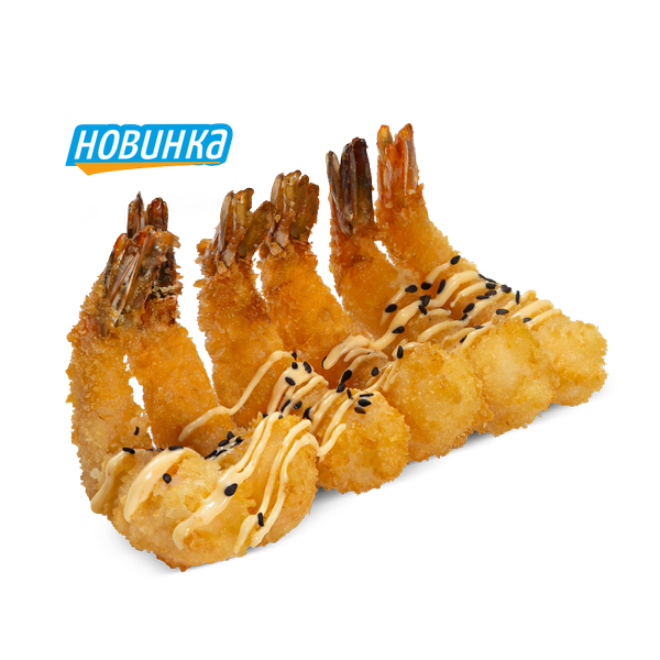 Креветки в панко с соусом манго-спайс 6шт