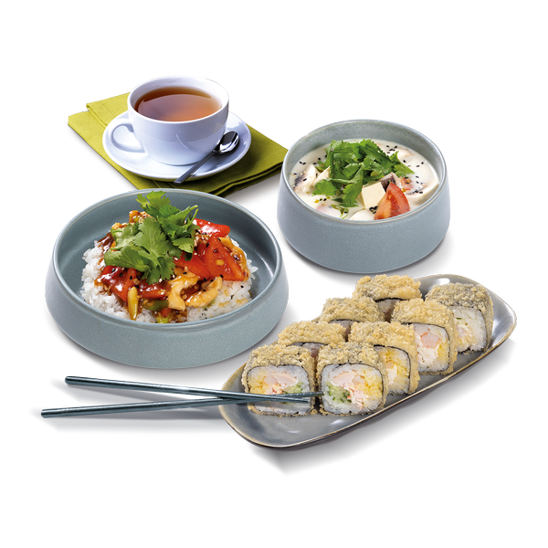 3 блюда (салат + суп + горячее) + напиток