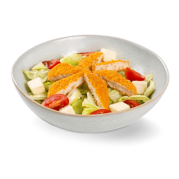 Салат Цезарь с веганскими наггетсами