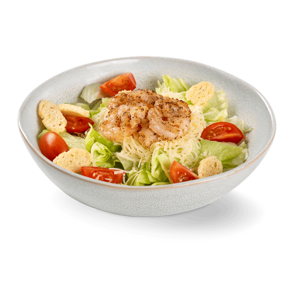 салат Цезарь с креветками