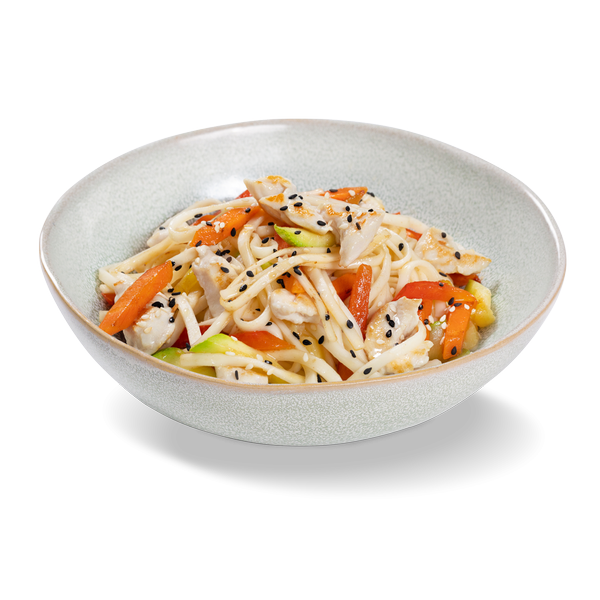 лапша Удон с курицей и овощами