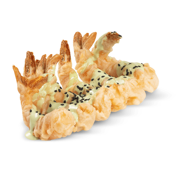 Креветки в темпуре с соусом Васаби